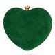 Buddy Women Heart Shape Clutch Purse Velvet Shoulder Bag Evening Handbags, Green, One Size