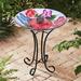 Hi-Line Gift Ltd. Solar Lighted Birdbath Glass, Metal in Black/Blue/Indigo | 21 H x 18 W x 18 D in | Wayfair 78415-L