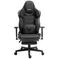 Chair Racing Chefsessel mit Sportsitz und ergonomsichen 4D-Armlehnen Schreibtischstuhl Drehstuhl Schwarz