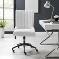 Everly Quinn Empower Channel Tufted Fabric Office Chair Wood/Upholstered in Gray/Blue/Black | 22 W x 27 D in | Wayfair