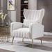 Lounge Chair - Everly Quinn Kealeigh 27.6" Wide Tufted Velvet Lounge Chair Velvet in White | 39.8 H x 27.6 W x 32.9 D in | Wayfair