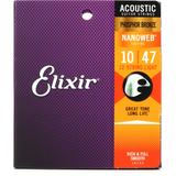 Elixir Strings 16152 Nanoweb Phosphor Bronze Acoustic Guitar Strings - .010-.047 12-string Light