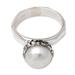 Wild Winter,'Cultured Pearl and Sterling Silver Single Stone Ring'