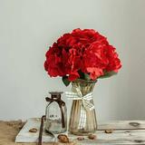 BalsaCircle 25 Red Silk Hydrangea 5 Bushes Artificial Flowers Party Centerpieces Wedding Bouquets