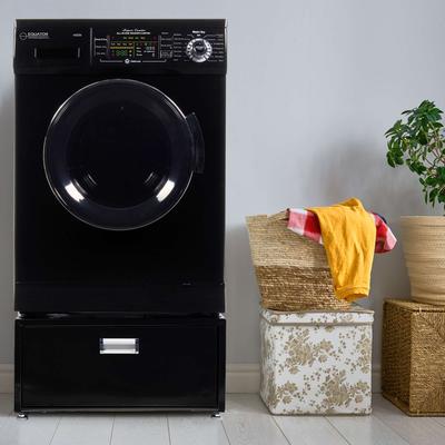 Equator Compact 13 lbs Combination Washer Dryer Vented/Ventless Dry + Laundry Pedestal with Drawer
