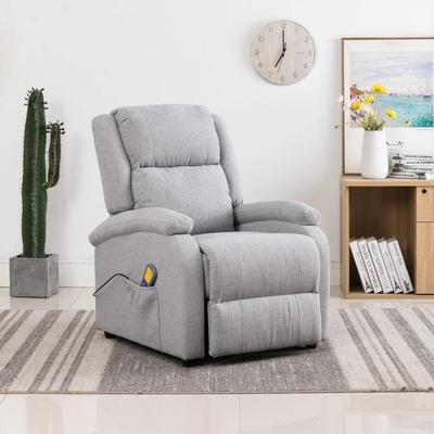 vidaXL Massage Chair Light Gray Fabric - 71 x 92 x 96 cm