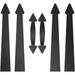 WINSOON Garage Door Magnetic Decorative Hardware Couch House 6 Pieces, Black Finish, Arrow Style