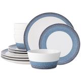 Noritake Colorscapes Layers Coupe 12-Piece Dinnerware Set, Service for 4 Porcelain/Ceramic in Blue/White | Wayfair G039-12E