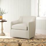 Armchair - Birch Lane™ Marietta Upholstered Swivel Armchair Polyester in Black/Brown | 30.5 H x 33.5 W x 35 D in | Wayfair