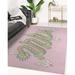 Pink/Green Rectangle 5' x 7' Area Rug - DRAGON ON PINK Area Rug By Bungalow Rose 60.0 x 0.08 in green/pink/redPolyester | Wayfair