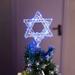 The Holiday Aisle® Star Christmas Rattan Tree Topper 20 Light Battery String Lights in Green/Blue | 7 H x 3 W x 4 D in | Wayfair