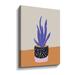 Corrigan Studio® Tropical Plant On A Pot Hot & Cold Trend Canvas, Glass in Black/Indigo | 24 H x 18 W x 2 D in | Wayfair