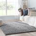 Gray 87 x 63 x 1.8 in Area Rug - Well Woven Emerson Modern Solid Grey Textured Shag Rug | 87 H x 63 W x 1.8 D in | Wayfair ELL-27-5