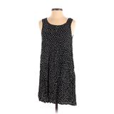 Forever 21 Casual Dress - DropWaist Scoop Neck Sleeveless: Black Polka Dots Dresses - Women's Size Small