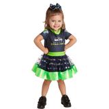Girls Toddler College Navy Seattle Seahawks Tutu Tailgate Game Day V-Neck Costume