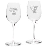 Fordham Rams Team 12 oz. 2-Piece Luigi Bormioli Titanium White Wine Glass Set