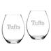 Tufts University Jumbos Team 20oz. 2-Piece Riedel Stemless Wine Glass Set