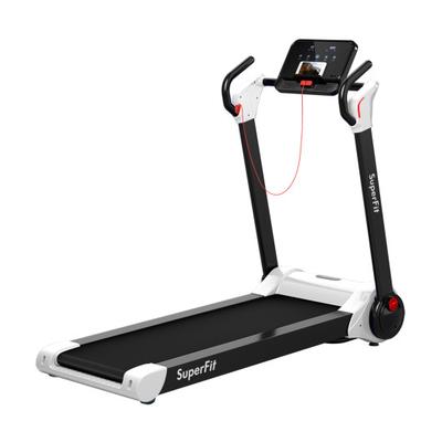 Costway 2.25 HP Electric Motorized Folding Running Treadmill Machine with LED Display-White