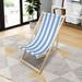 Populus Wood Canvas Beach Chair Stripe for Any Outdoor Space Including Beach, Garden, Swimming Pool, Etc, Blue