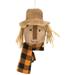 Scarecrow Head Hanger with Buffalo Check Scarf - 6"L x 3"W x 12"H
