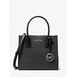 Michael Kors Mercer Medium Logo and Leather Accordion Crossbody Bag Black One Size