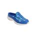 Wide Width Women's The Traveltime Slip On Mule by Easy Spirit in Blue Palm (Size 9 1/2 W)