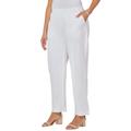 Plus Size Women's Knit Waist Linen Pant by Catherines in White (Size 5X)