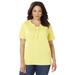 Plus Size Women's Suprema® Lace-Up Duet Tee by Catherines in Canary (Size 0X)