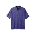 Men's Big & Tall No sweat Polo by KingSize in Bright Purple Marl (Size L)