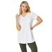 Plus Size Women's V-neck A-line Tunic by ellos in White (Size L)