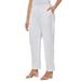 Plus Size Women's Knit Waist Linen Pant by Catherines in White (Size 6X)