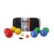 Komonee 8 Boules Petanque Bowls Set Luxury Polished Mix Coloured Stainless Steel Balls Popular French Game Includes Measure With Wooden Jacks And Black Canvas Carry Bag