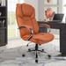 Latitude Run® Big & Tall Executive Office Chair - 400lbs Capacity, PU Upholstered in Red/Orange/Black | 52.76 H x 27.17 W x 30.7 D in | Wayfair