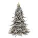 Puleo International 7.5 ft. Pre-lit Flocked Royal Majestic Spruce with Gold Crown Artificial Christmas Tree