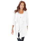 Plus Size Women's Lovely Layers Drape Cardigan by Catherines in White (Size 4X)