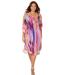 Plus Size Women's Open-Shoulder Chiffon Dress by Catherines in Multi Print (Size 24 W)