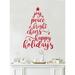 The Holiday Aisle® Happy Holidays Christmas Tree Wall Decal Vinyl in Pink | 44 H x 32 W in | Wayfair 3B1B06A369A84A83BEEEAD040D225314