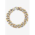 Men's Big & Tall Men'S Yellow Gold Ion Plated Stainless Curb Link Bracelet (14Mm), 10 Inches by PalmBeach Jewelry in Gold