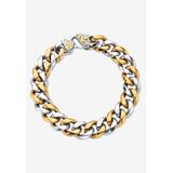 Men's Big & Tall Men'S Yellow Gold Ion Plated Stainless Curb Link Bracelet (14Mm), 10 Inches by PalmBeach Jewelry in Gold