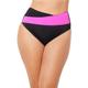 Plus Size Women's Hollywood Colorblock Wrap Bikini Bottom by Swimsuits For All in Black Pink (Size 6)