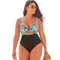 Plus Size Women's Cut Out Underwire One Piece Swimsuit by Swimsuits For All in Hawaiian Tropical (Size 8)