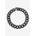 Men's Big & Tall Men'S Black Ion Plated Stainless Steel Curb Link Bracelet (14Mm), 10 Inches by PalmBeach Jewelry in Black