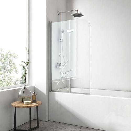 110x140cm Duschtrennwand für Badewanne Faltwand Duschabtrennung Badewannenaufsatz nano