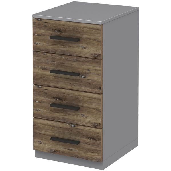 röhr Schubkasten-Schrank »quantum D27« 2 Ordnerhöhen mit 4 Schubkästen grau, 40x41.9 cm