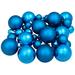 40ct Shiny Matte Royal Blue Silver Glass Ball Christmas Ornaments 2.5"
