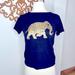 J. Crew Tops | 4/$25 J. Crew Collectors Tee Elephant | Color: Blue/Gold | Size: Xxs