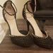 Zara Shoes | Classy Spiked Zara Heels Suede And Crystals | Color: Black/Gold | Size: 38