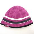 Columbia Accessories | 3/$20 Columbia Youth Girls One Size Pink Striped Ribbed Beanie Cap Hat Acrylic | Color: Black/Purple | Size: Osg