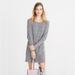 Madewell Dresses | Madewell Ribbed Bubble-Sleeve Sweater Dress Size L Gray Marled Knit Stretch X1 | Color: Gray | Size: L