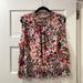 J. Crew Tops | J. Crew Multicolor Floral Print Sleeveless Blouse With Ruffle Trim (Size 20) | Color: Brown/Black | Size: 20